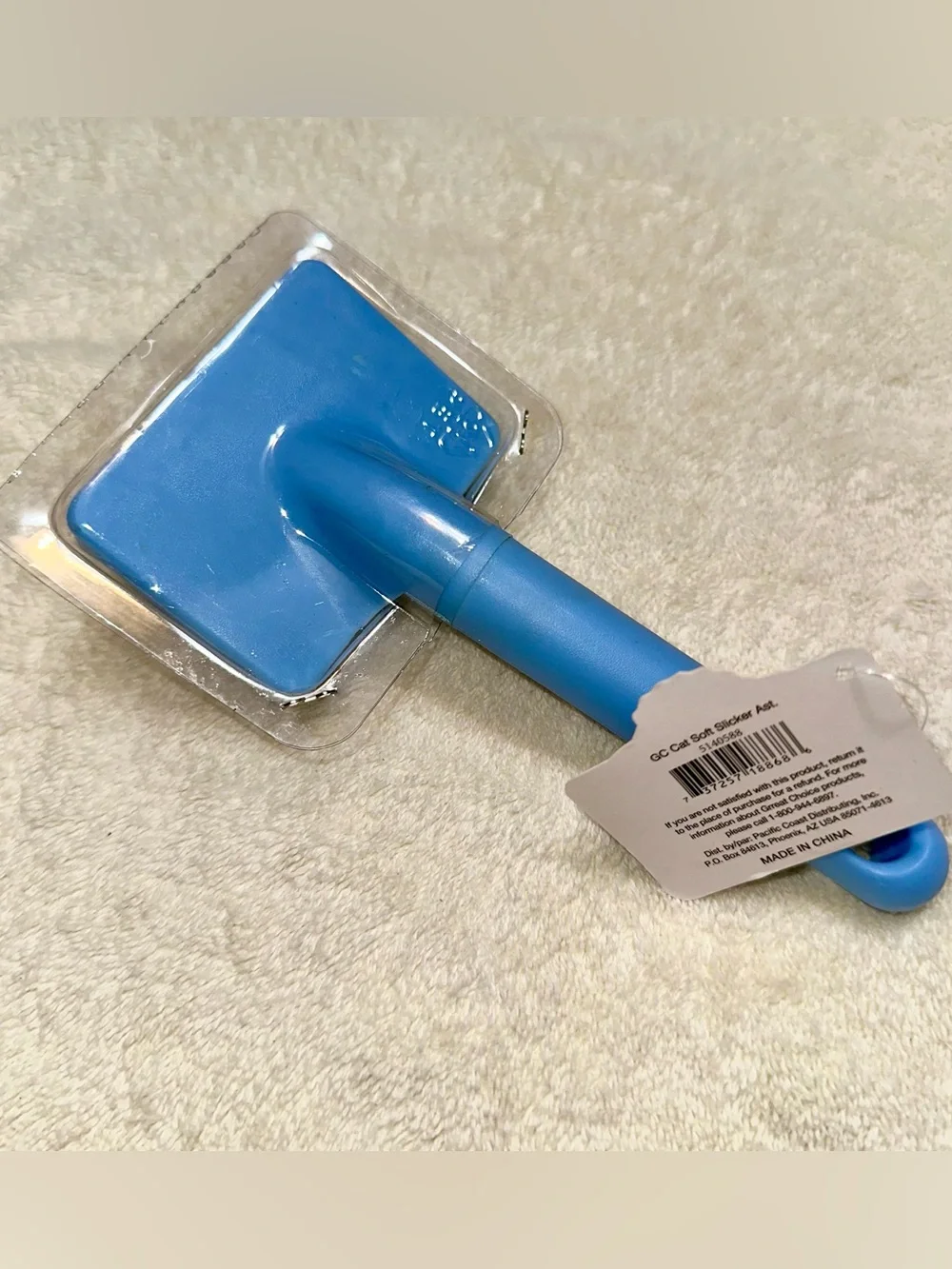 Grreat Choice Cat Soft Slicker Brush Blue Pet Grooming Undercoat Shedding NWT